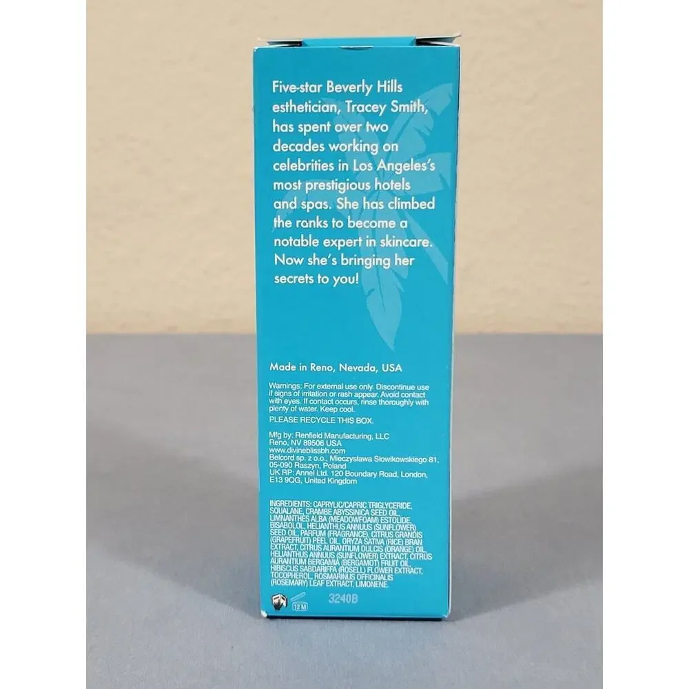 Divine Bliss Beverly Hills By Tracy Smith Meadowfoam Face Oil 1floz Authentic!